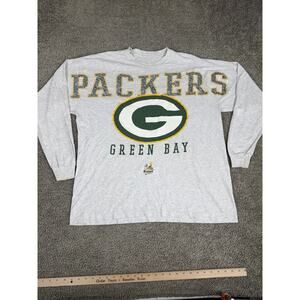 Vintage Green Bay Packers Shirt Mens 2XL Gray NFL Football Riddell 90s